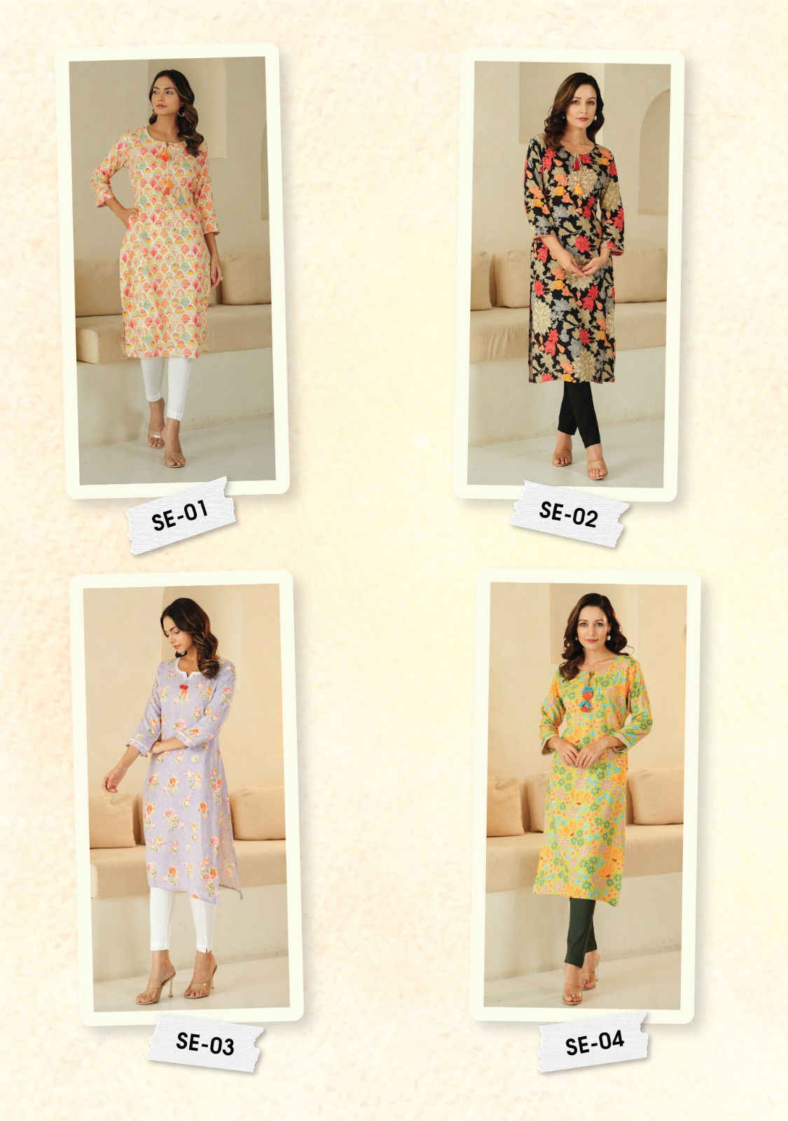 Re Love By S4u SE-01 To SE-07 Printed Kurtis Catalog